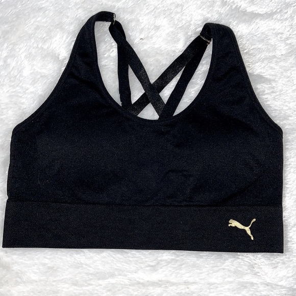 Puma Black Racerback Sports Bra Size M - Picture 3 of 5